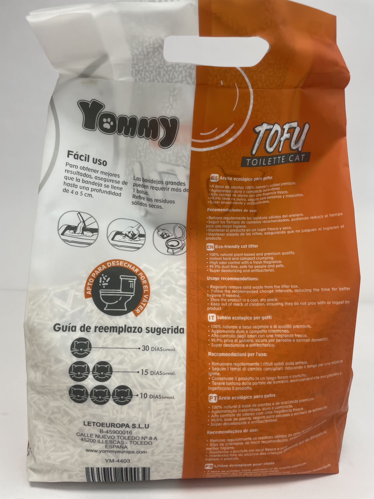 KFX-8325949 Natural 6L Pure Tofu Cat Litter for Odor Control and Easy Cleanup