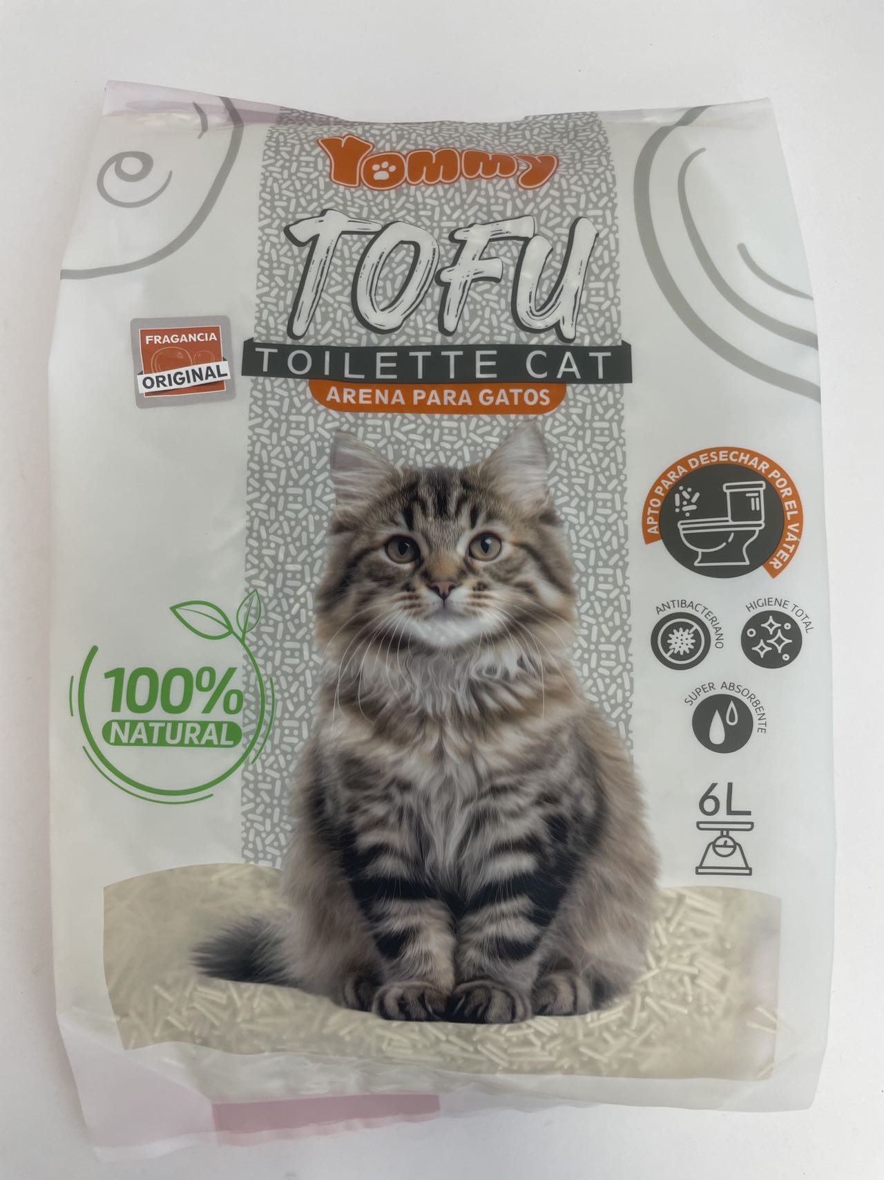 KFX-8325949 Natural 6L Pure Tofu Cat Litter for Odor Control and Easy Cleanup