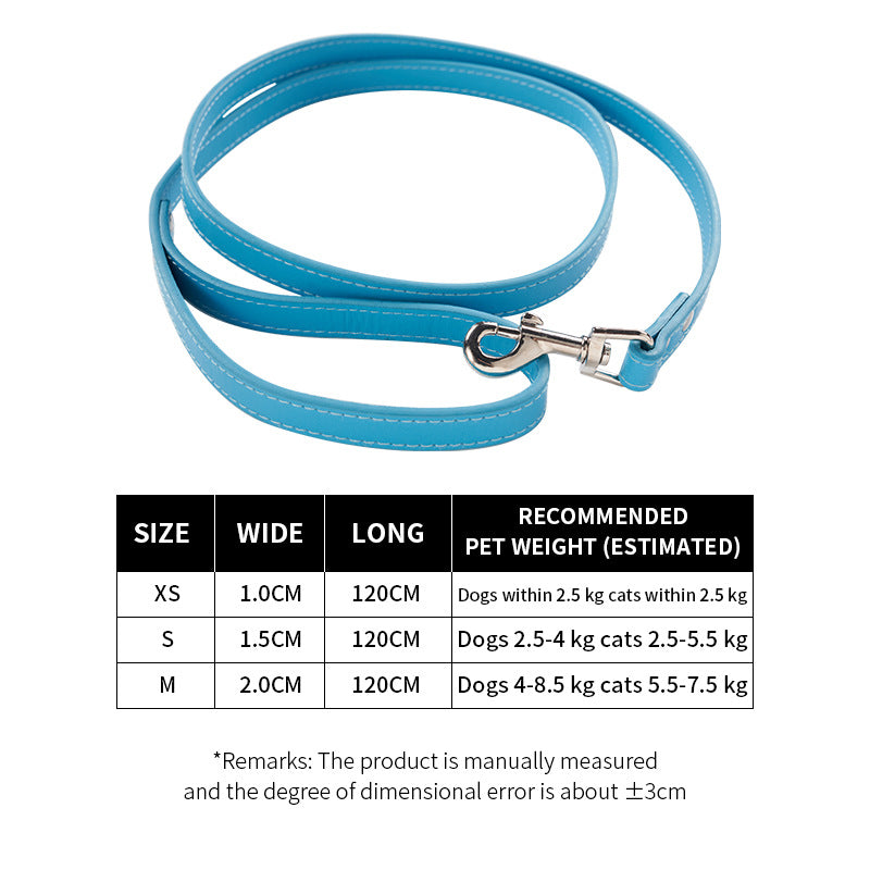 KFX-8326077 Adjustable PU Leather Dog Leash and Cat Pulling Rope in Assorted Colors