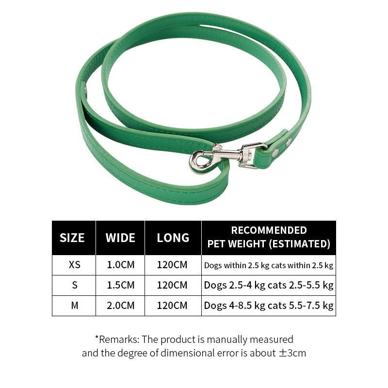KFX-8326077 Adjustable PU Leather Dog Leash and Cat Pulling Rope in Assorted Colors