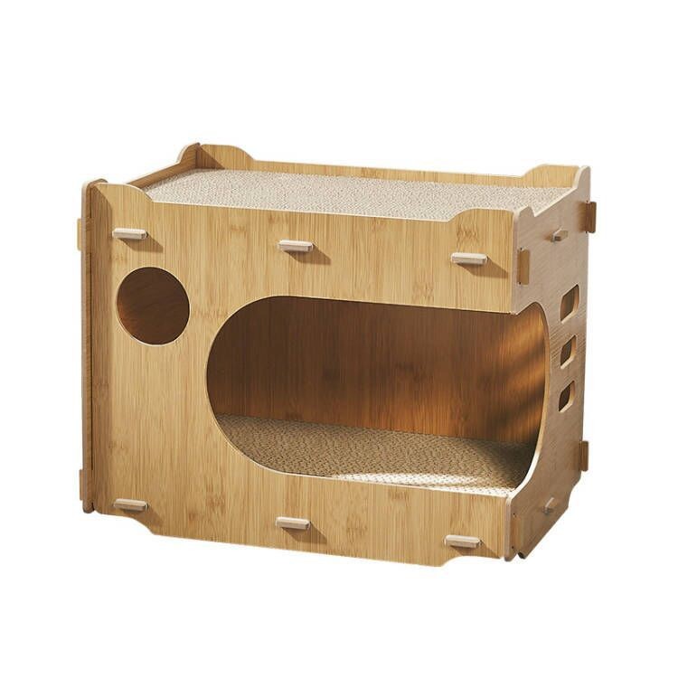 KFX-8327741 Large Double-Layer Scratch-Resistant Cat House with Spacious Design in Various Colors
