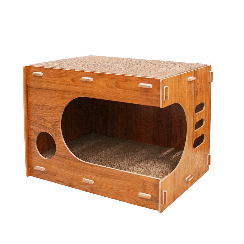 KFX-8327741 Large Double-Layer Scratch-Resistant Cat House with Spacious Design in Various Colors