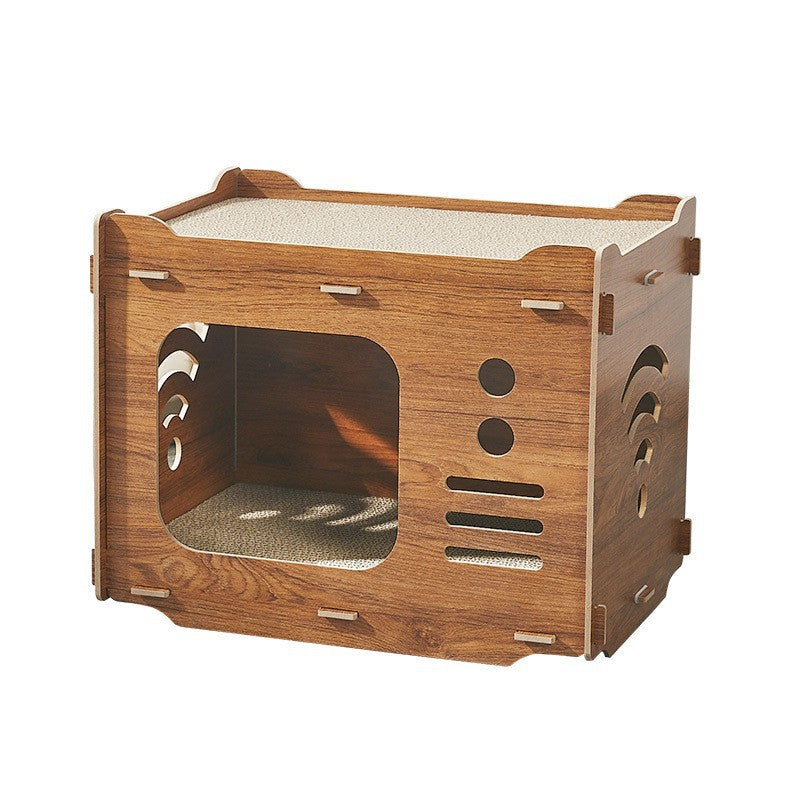KFX-8327741 Large Double-Layer Scratch-Resistant Cat House with Spacious Design in Various Colors