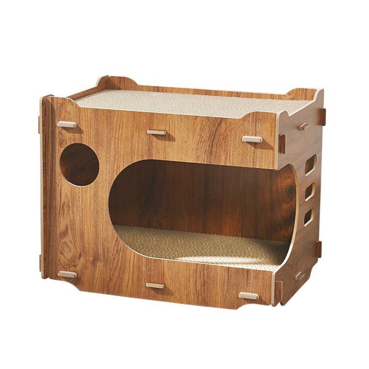 KFX-8327741 Large Double-Layer Scratch-Resistant Cat House with Spacious Design in Various Colors