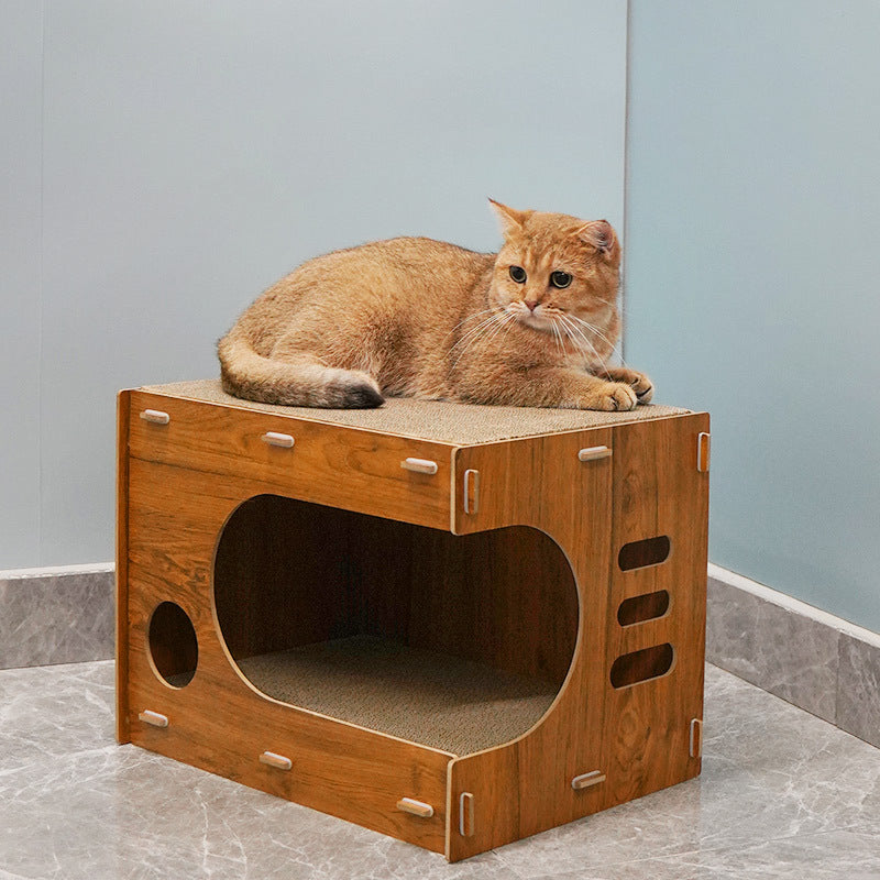 KFX-8327741 Large Double-Layer Scratch-Resistant Cat House with Spacious Design in Various Colors