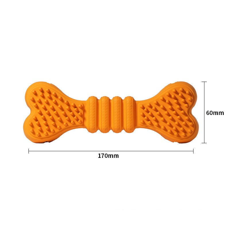 KFX-8328893 Large Rubber Chew Toys for Boredom Relief - Orange and Yellow, 170 x 60mm