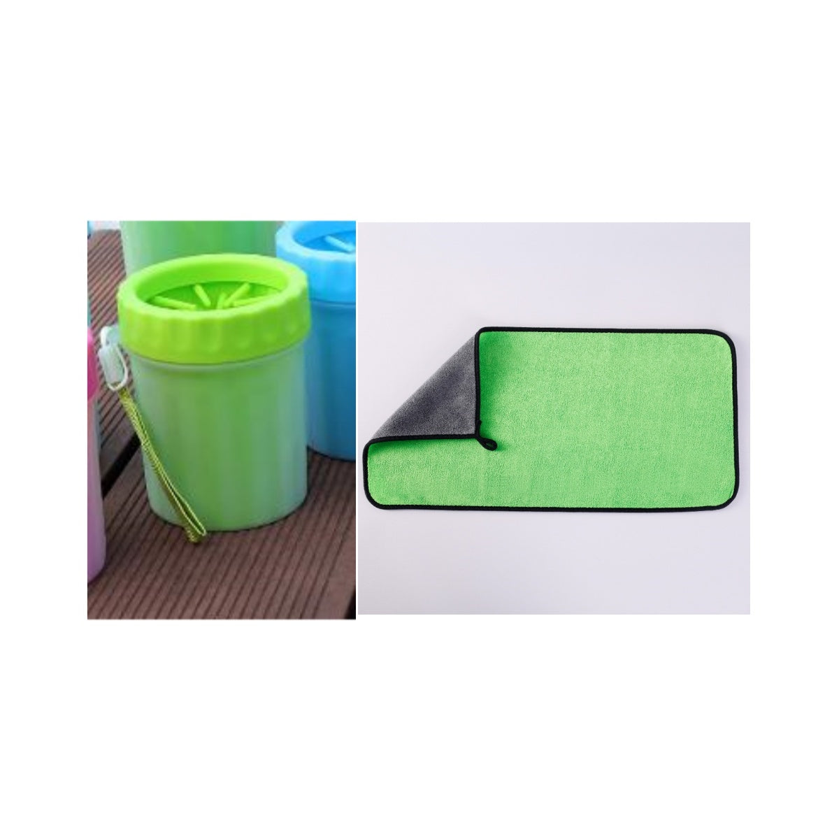 KFX-8331709 Portable Dog Foot Wash Bucket in Blue, Pink, and Green - Silicone Material