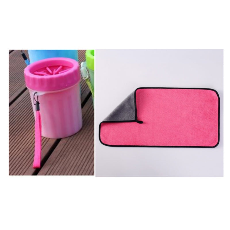 KFX-8331709 Portable Dog Foot Wash Bucket in Blue, Pink, and Green - Silicone Material