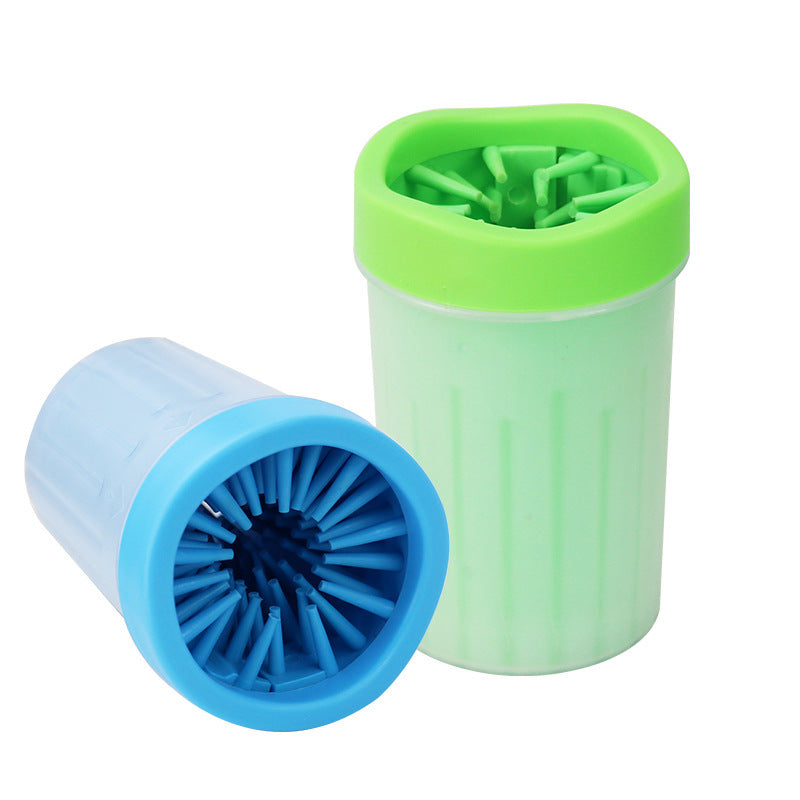 KFX-8331709 Portable Dog Foot Wash Bucket in Blue, Pink, and Green - Silicone Material
