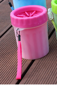KFX-8331709 Portable Dog Foot Wash Bucket in Blue, Pink, and Green - Silicone Material
