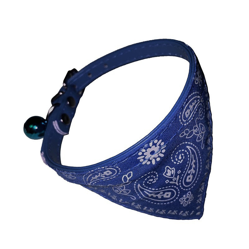 KFX-8331837 Adjustable Floral PU Collar and Burp Cloth Set for Small Dogs