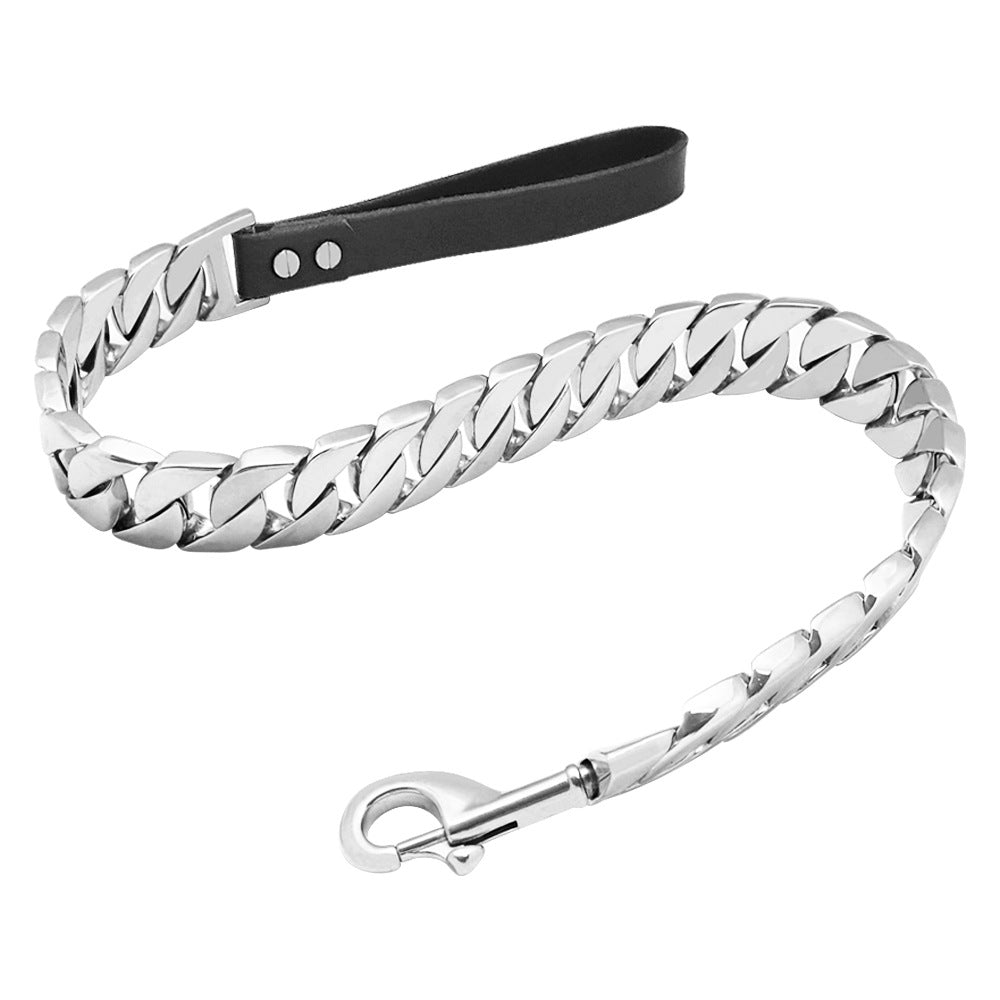 KFX-8333629 Large Dog Leash in Stainless Steel with Cast Titanium Steel, Available in Gold, Silver, Rose Gold, Colorful, and Black
