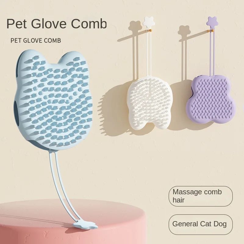 KFX-8335421 Silicone Pet Bathing Massager Gloves for Dogs and Cats, Hair Deshedding and Cleaning Tool