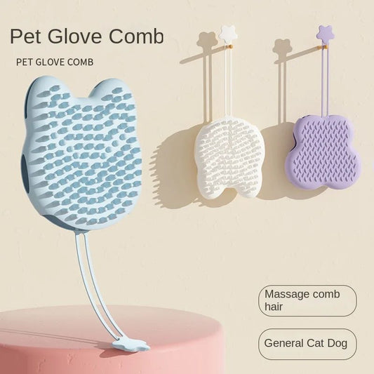 KFX-8335421 Silicone Pet Bathing Massager Gloves for Dogs and Cats, Hair Deshedding and Cleaning Tool