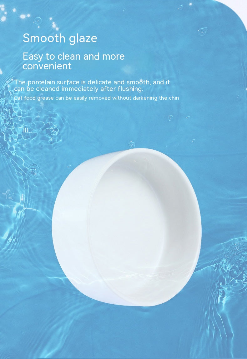 KFX-8335805 Ceramic Cat Bowl in Random Colors - Simple and Elegant Design