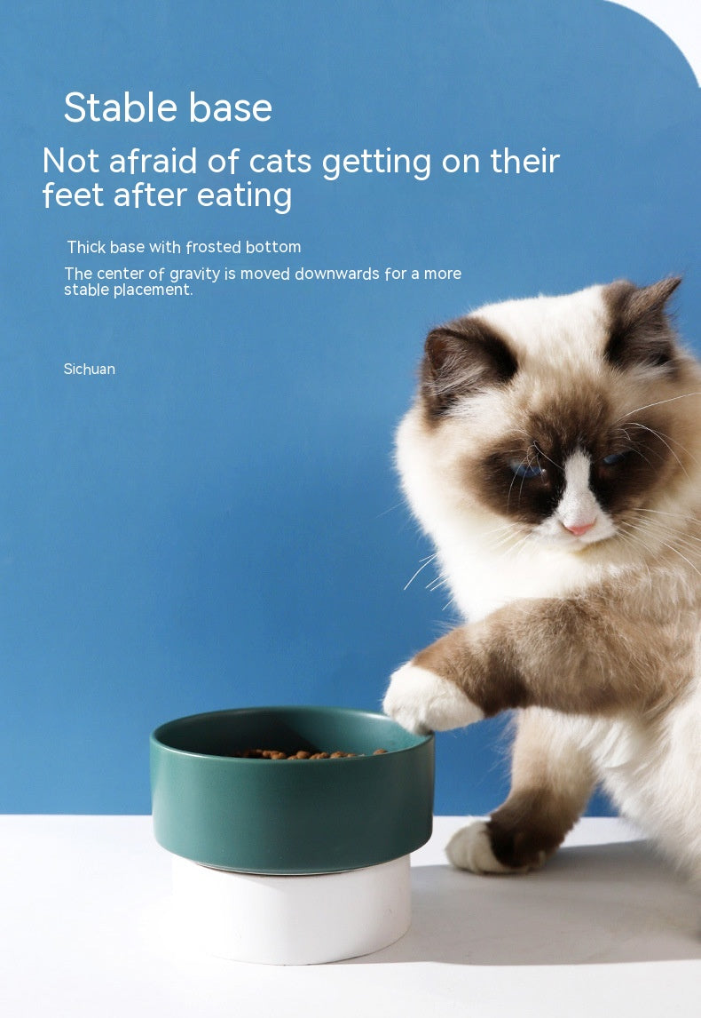 KFX-8335805 Ceramic Cat Bowl in Random Colors - Simple and Elegant Design