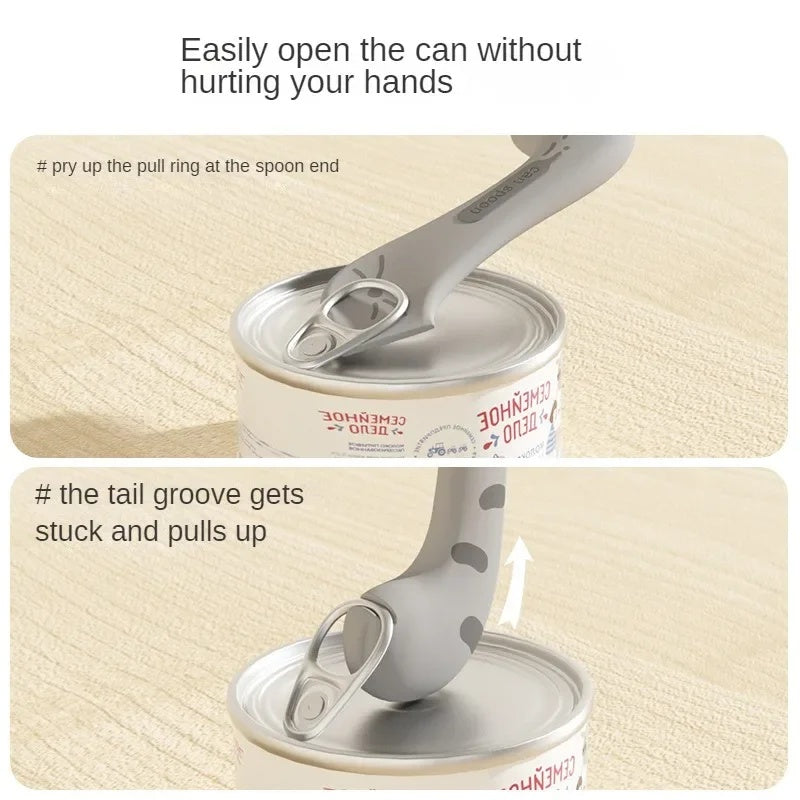 KFX-8337085 Multifunctional Silicone Pet Spoon and Can Opener with Sealing Cover for Dog and Cat Food Storage
