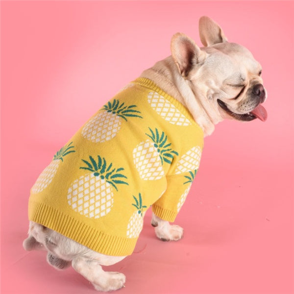 KFX-8337597 Pineapple Print Cotton Sweater in Multiple Sizes
