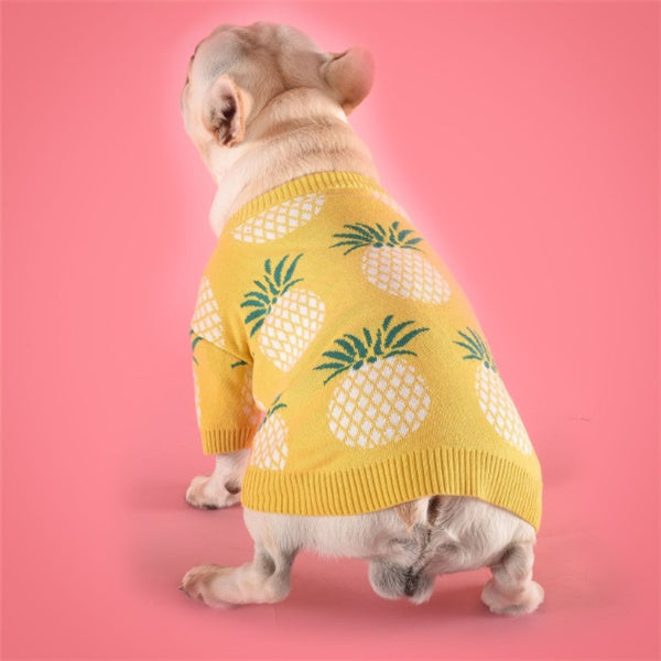 KFX-8337597 Pineapple Print Cotton Sweater in Multiple Sizes