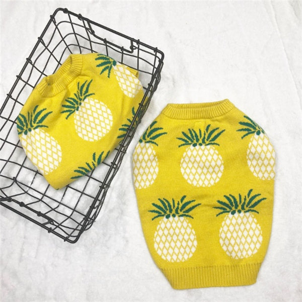 KFX-8337597 Pineapple Print Cotton Sweater in Multiple Sizes