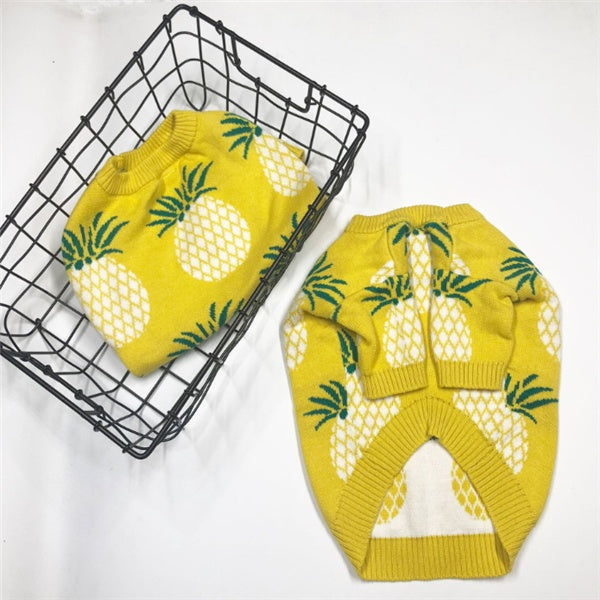 KFX-8337597 Pineapple Print Cotton Sweater in Multiple Sizes