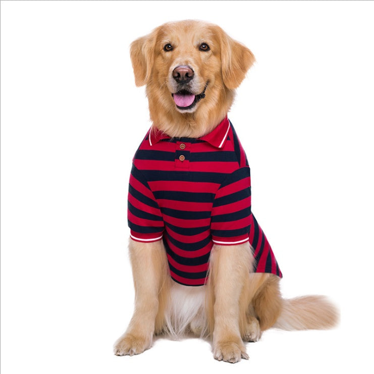 KFX-8337981 Pet Polo Shirt for Two-Legged Pets - Soft Cotton, High Elasticity, Various Sizes Available