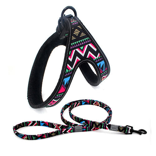 KFX-8338877 Adjustable Reflective Dog Harness and Leash for Small and Medium Dogs - Soft Breathable Design