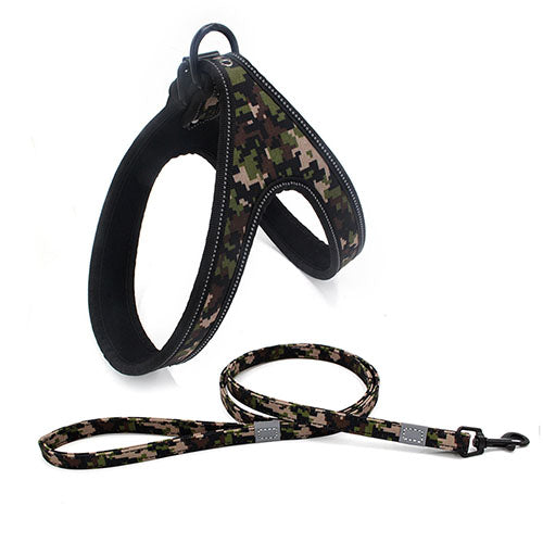 KFX-8338877 Adjustable Reflective Dog Harness and Leash for Small and Medium Dogs - Soft Breathable Design