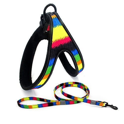 KFX-8338877 Adjustable Reflective Dog Harness and Leash for Small and Medium Dogs - Soft Breathable Design