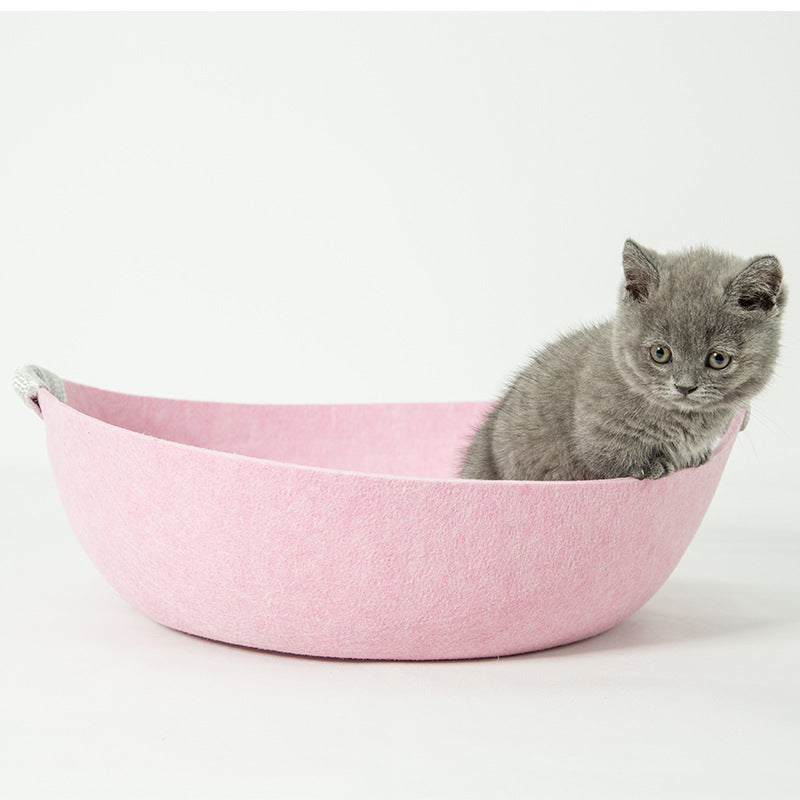 KFX-8339645 Pet Perch Cat Scratcher Bed House - Cozy Felt Shelter with Zipper Access and Bonus Pillow