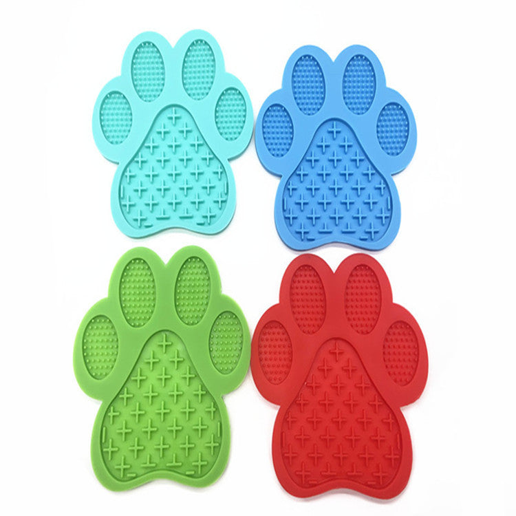 KFX-8339773 Silicone Dog Footprint Licking Pad for Slow Feeding, Food-Grade Material, 180MM x 180MM