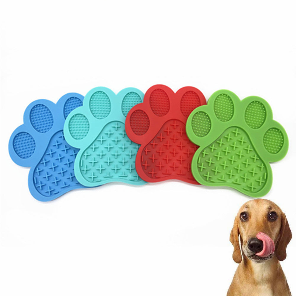 KFX-8339773 Silicone Dog Footprint Licking Pad for Slow Feeding, Food-Grade Material, 180MM x 180MM