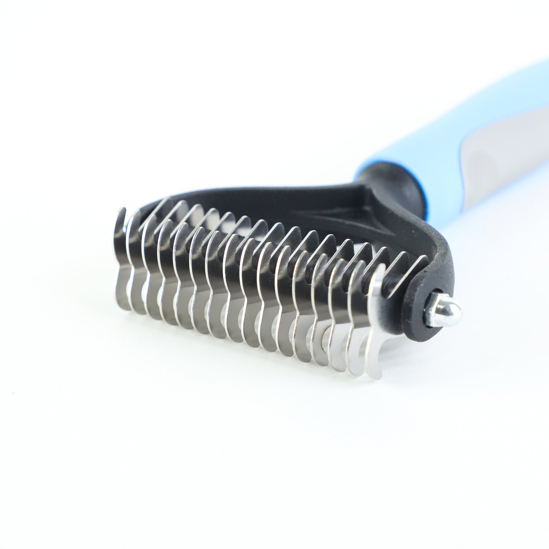 KFX-8341181 Double-Sided Stainless Steel Pet Brush for Grooming & Shedding Removal in Dogs and Cats