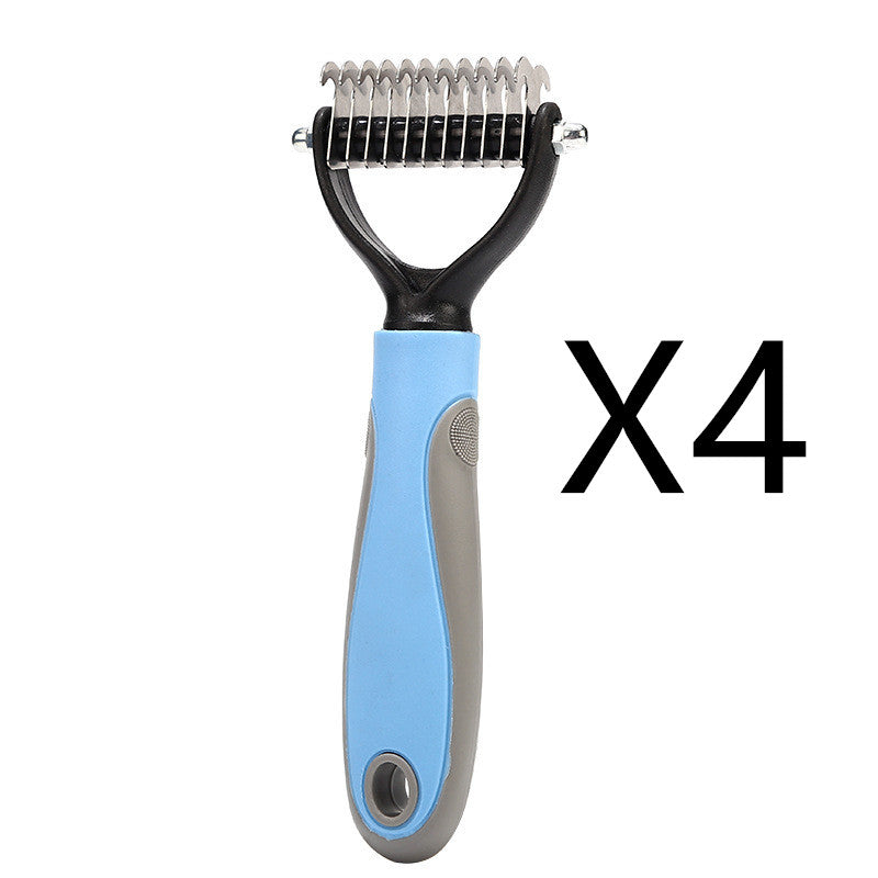 KFX-8341181 Double-Sided Stainless Steel Pet Brush for Grooming & Shedding Removal in Dogs and Cats