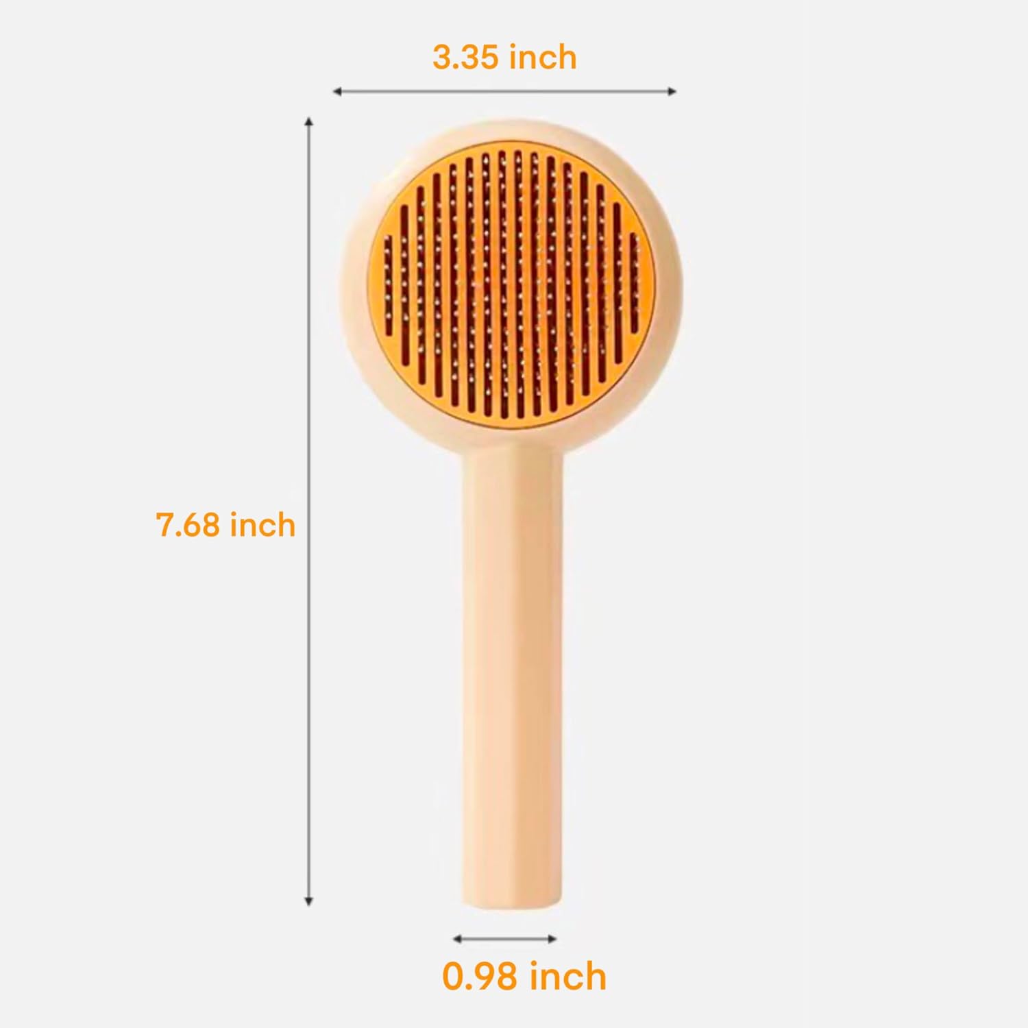 KFX-8342845 140° Angled Pet Grooming Brush with Self-Cleaning Button - Suitable for Cats and Dogs, Ideal for Shedding and Massaging