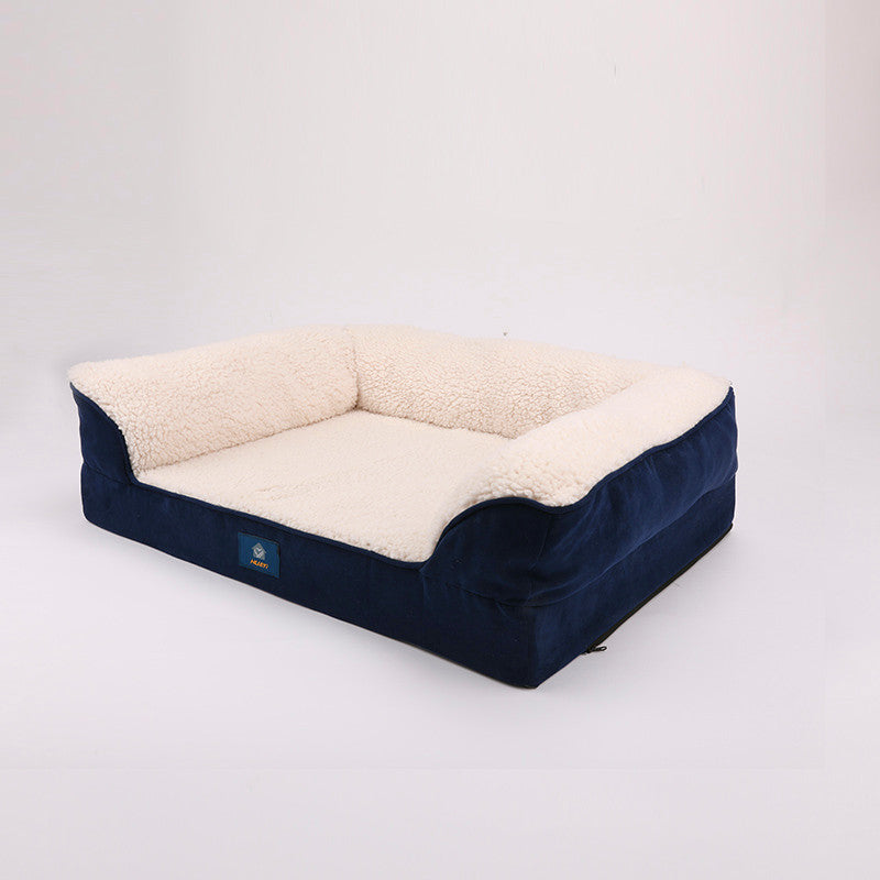 KFX-8345405 Universal Dog Sofa Bed for All Seasons - Navy Blue, Polyester Fiber, 50*65*18 or 71*58*18 Sizes