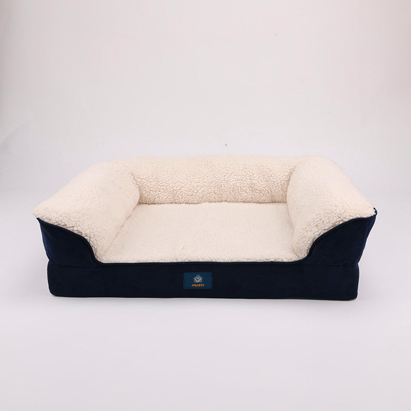 KFX-8345405 Universal Dog Sofa Bed for All Seasons - Navy Blue, Polyester Fiber, 50*65*18 or 71*58*18 Sizes