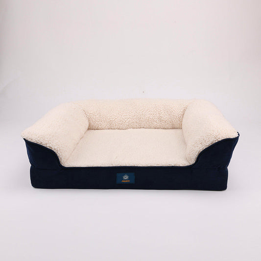 KFX-8345405 Universal Dog Sofa Bed for All Seasons - Navy Blue, Polyester Fiber, 50*65*18 or 71*58*18 Sizes