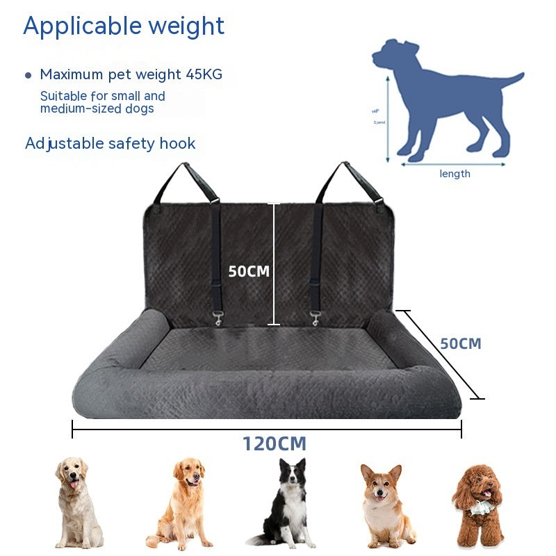 KFX-8347197 Removable and Washable Gray Car Pet Pad with High-Density Sponge Filling, 120CM x 50CM x 50CM