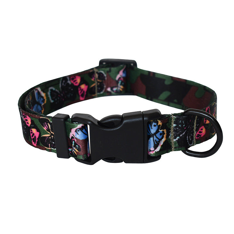 KFX-8347325 Colorful Ethnic Style Dog Collars and Leashes with Adjustable Lengths, Various Designs and Widths