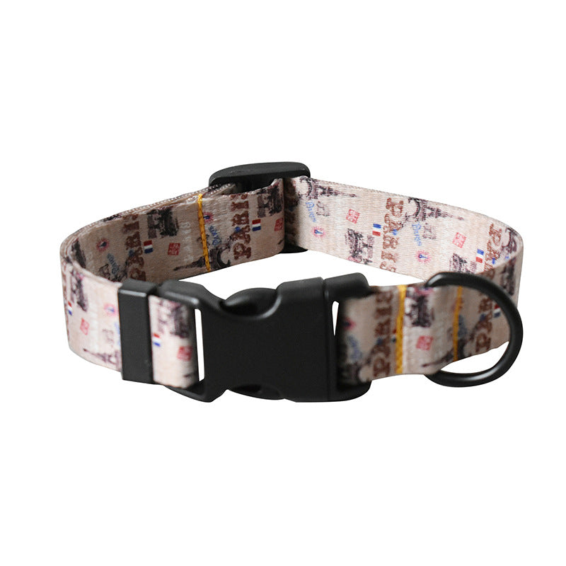 KFX-8347325 Colorful Ethnic Style Dog Collars and Leashes with Adjustable Lengths, Various Designs and Widths