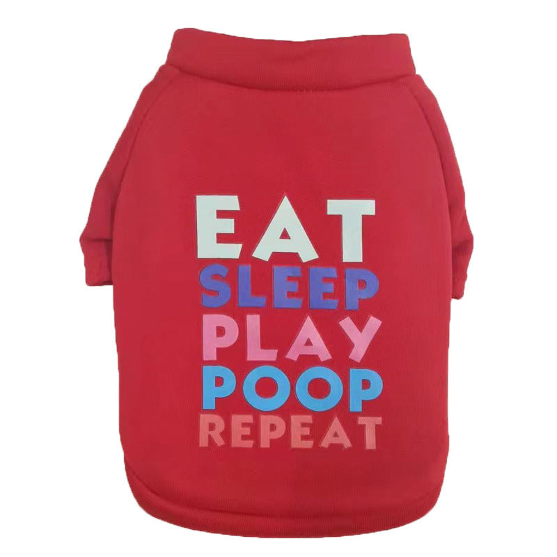 KFX-8353469 Thickened Polyester Dog Sweater in Red, Black, Pink, and Gray - Sizes XS to XXL