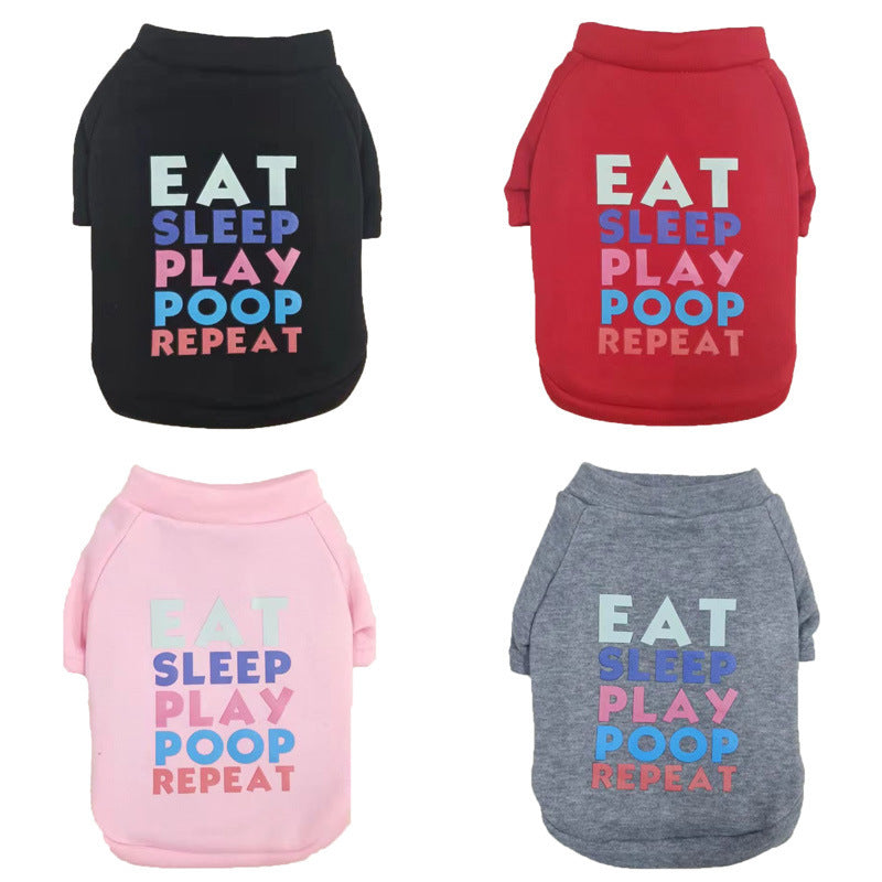 KFX-8353469 Thickened Polyester Dog Sweater in Red, Black, Pink, and Gray - Sizes XS to XXL