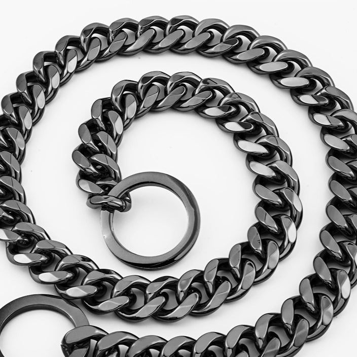 KFX-8353725 Hip Hop Style Titanium Steel 15mm Dog Leash - Various Colors and Lengths Available