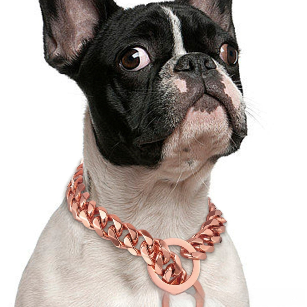 KFX-8353725 Hip Hop Style Titanium Steel 15mm Dog Leash - Various Colors and Lengths Available