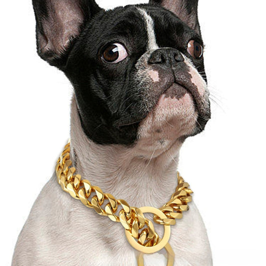 KFX-8353725 Hip Hop Style Titanium Steel 15mm Dog Leash - Various Colors and Lengths Available