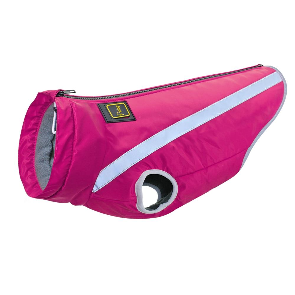KFX-8355517 Waterproof Reflective Fleece Dog Jacket for Medium and Large Breeds – Cozy Fall/Winter Coat in Rose, Red, and Blue