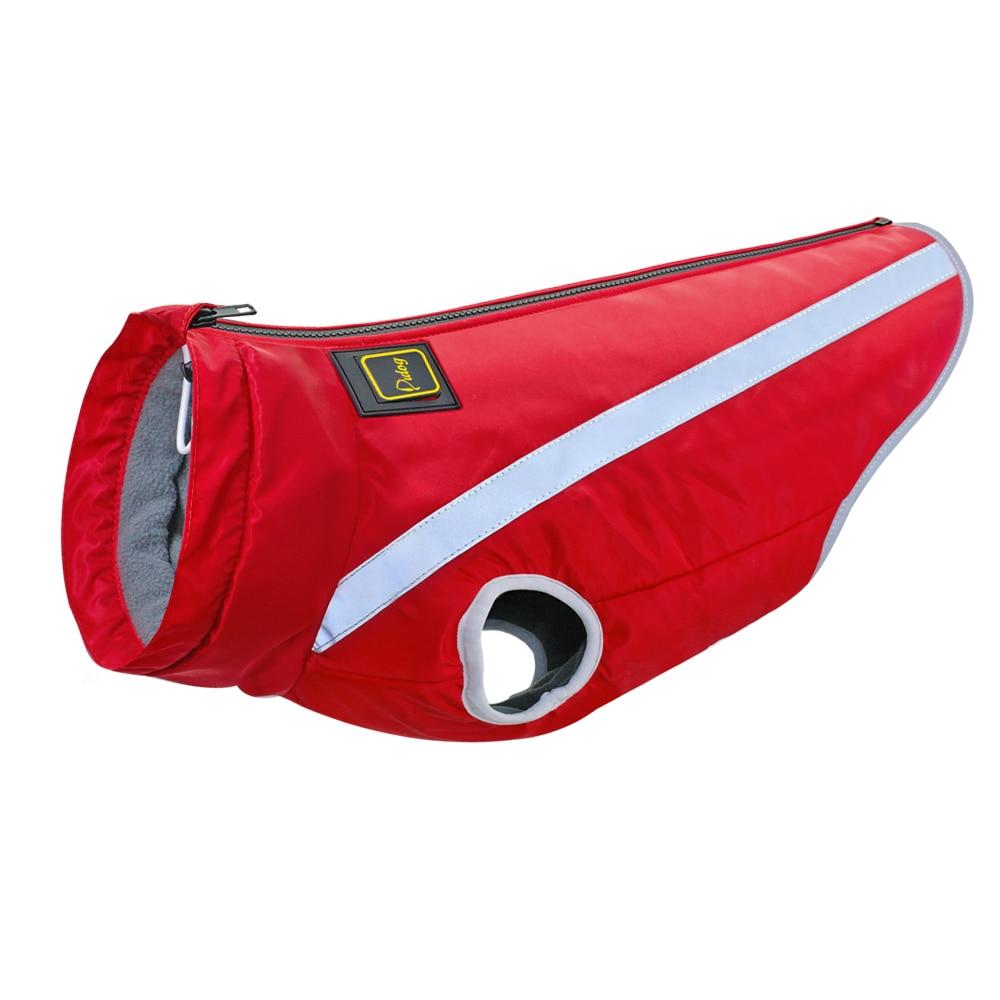 KFX-8355517 Waterproof Reflective Fleece Dog Jacket for Medium and Large Breeds – Cozy Fall/Winter Coat in Rose, Red, and Blue