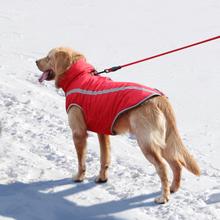 KFX-8355517 Waterproof Reflective Fleece Dog Jacket for Medium and Large Breeds – Cozy Fall/Winter Coat in Rose, Red, and Blue