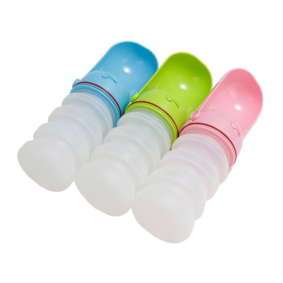 KFX-8356925 Portable Silicone Pet Water Cup - Collapsible Outdoor Drinking Bowl, 350ml Capacity, Available in Blue, Green, Pink